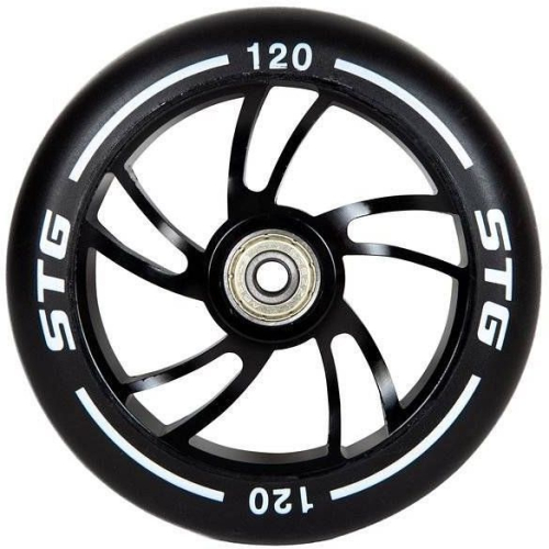 Колесо STG Х105169, PU 120mm для трюковых самокатов с алюминиевым ободом 1шт, черный