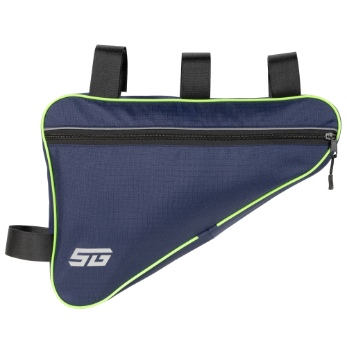 Велосумка под раму STG FB-001, размер 40х27х6 см, темно-синий-салатовый