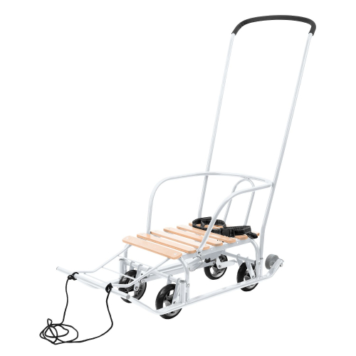 Санки детские НИКА Тимка 5 универсал с механизмом выдвижных колесных шасси, белый