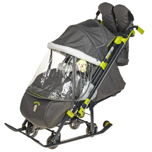 Санки-коляска НД7-7/4 в джинсовом стиле