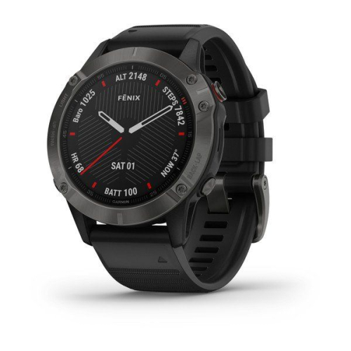 Часы GARMIN Fenix 6 Sapphire (Gray/Black Band)