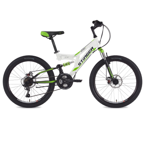 Велосипед Stinger Highlander D 24" (2018), рама 14" (130-155 см), белый