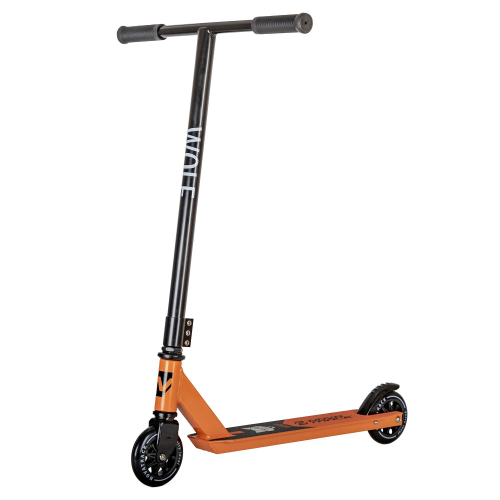 Самокат NOVATRACK WOLF 110 Plastic EL (2019), черный-оранжевый