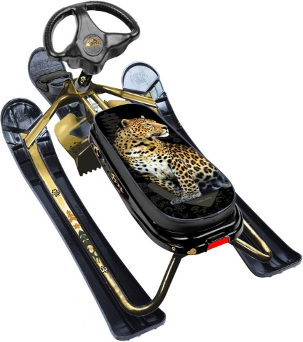 Снегокат Ника-кросс СНК/Л2 с леопардом, золотистый каркас
