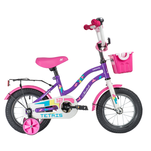 Велосипед NOVATRACK TETRIS 12" (2020) (92-98 см), фиолетовый