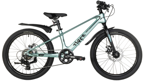 Велосипед Novatrack Tiger 20" (2024), рама 10" (110-130 см), зеленый
