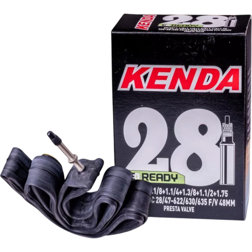 Камера велосипедная Kenda 28" (700-28/45С/35/43), велониппель 48 мм, 5-511817, черный