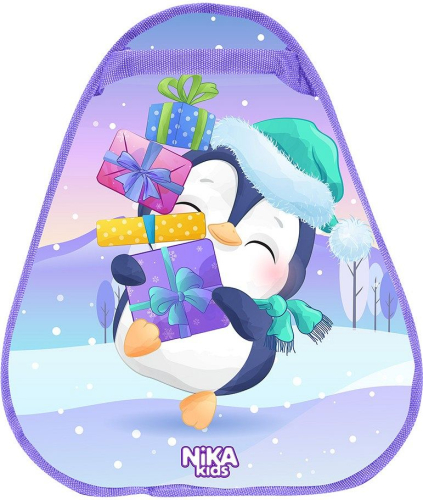 Ледянка мягкая грушевидная с рисунком ЛГ46, с пингвинятами