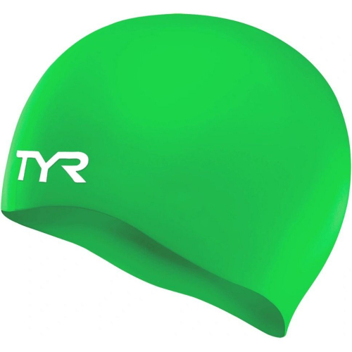 Шапочка плавательная подростковая TYR Wrinkle Free Junior Silicone Cap, зеленая