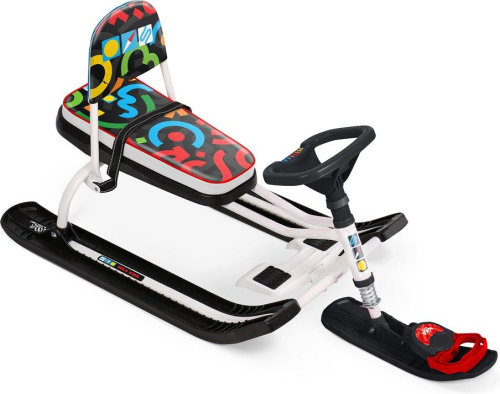 Снегокат Ника "Тимка спорт 4-1" графичный (арт. ТС4-1/ГФ), черный-белый