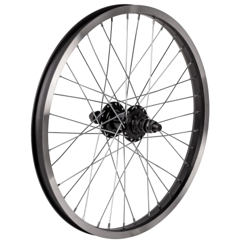 Колесо заднее 20" для BMX, двойной алюм. обод 36H, алюм. втулка, ось 14х175 мм, 9Т, черный