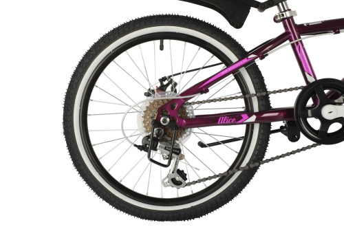 Велосипед NOVATRACK ALICE Disc 20" (2021) (110-130 см), фиолетовый
