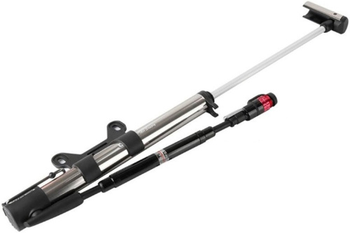 Насос велосипедный GIYO GM-741, с манометром, универсальная головка Clever Twin Valve, серый, 6-190741