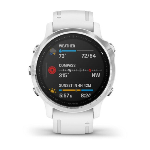 Часы GARMIN Fenix 6S (Silver/White Band)