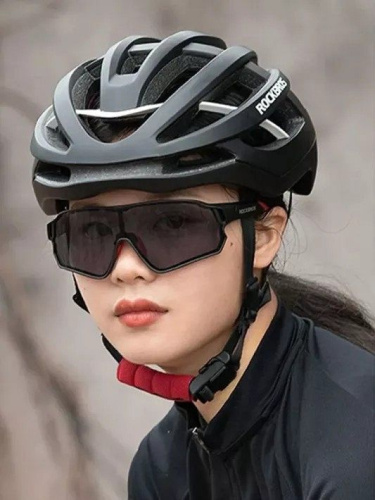 Очки велосипедные Rockbros, оправа черная, линзы с поляризацией фотохромные, RB_10139, черный