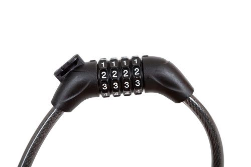 Замок, трос спиральный, кодовый диам.10х120см