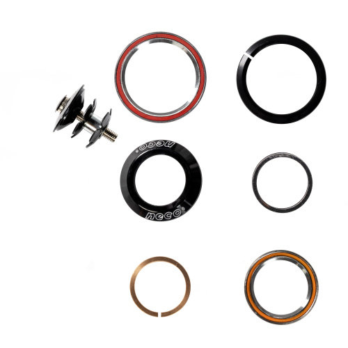 Рулевая колонка Neco H373, IS42/52, 1 1/8-1 1/2", пром.подшипники, черный