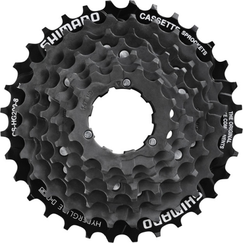 Кассета Shimano Tourney CS-HG-200-8, 8 скоростная, 12-32T, IG/HG, без упаковки, ACSHG2008232, 00-180890, черный