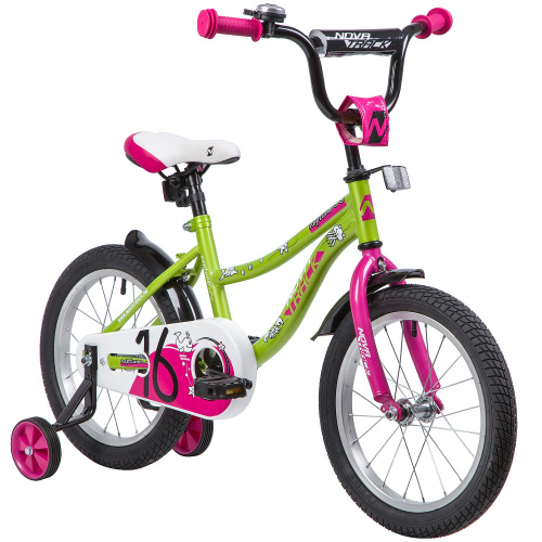 Велосипед NOVATRACK NEPTUNE 16" (2019), рама 10.5" (98-110 см), зеленый