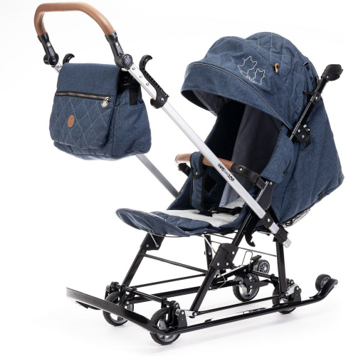 Санки-коляска комбинированная НИКА Joy every day1, синий